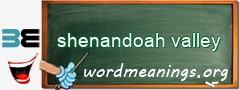 WordMeaning blackboard for shenandoah valley